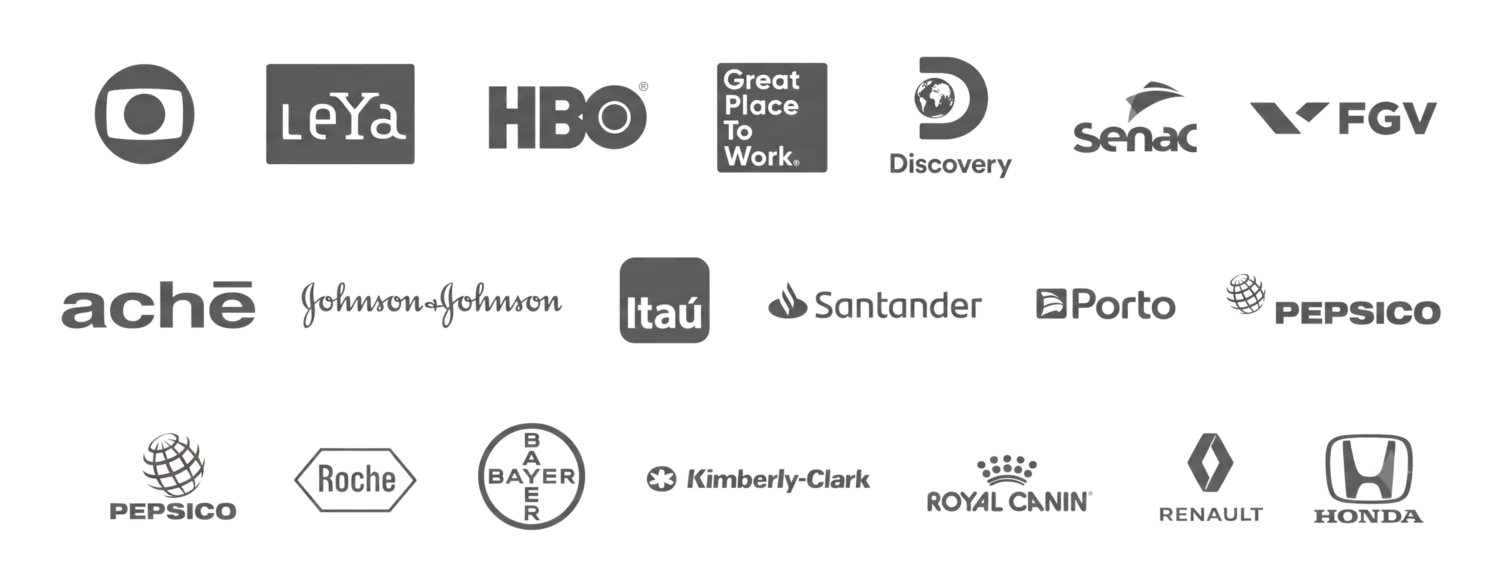Logotipos de parceiros e clientes dos Estúdios Gustavo Penna
